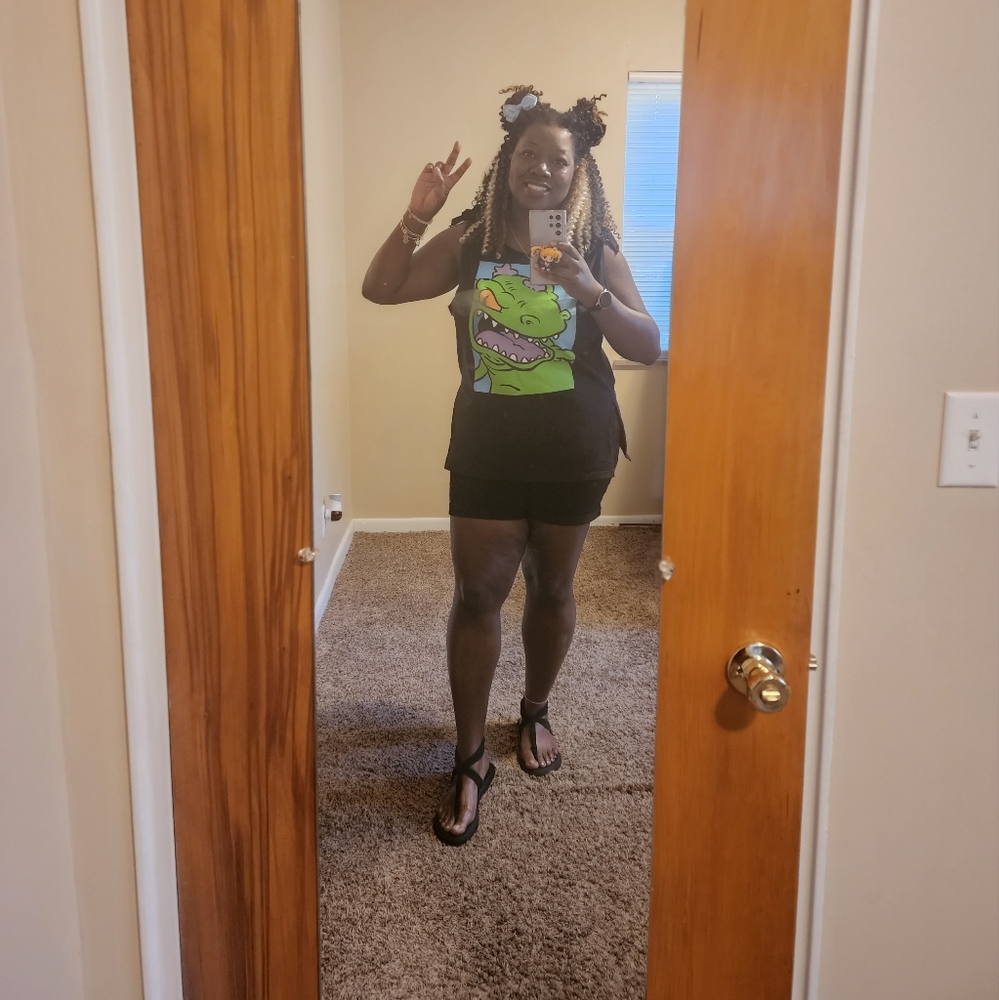 Rugrats Reptar T-shirt 2xl Black